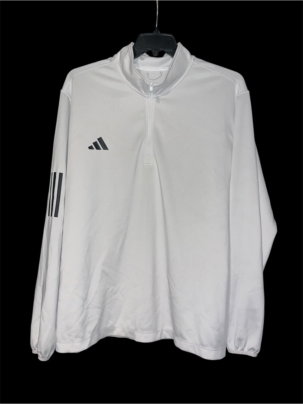 adidas White Men’s Quarter-Zip Performance Pullover